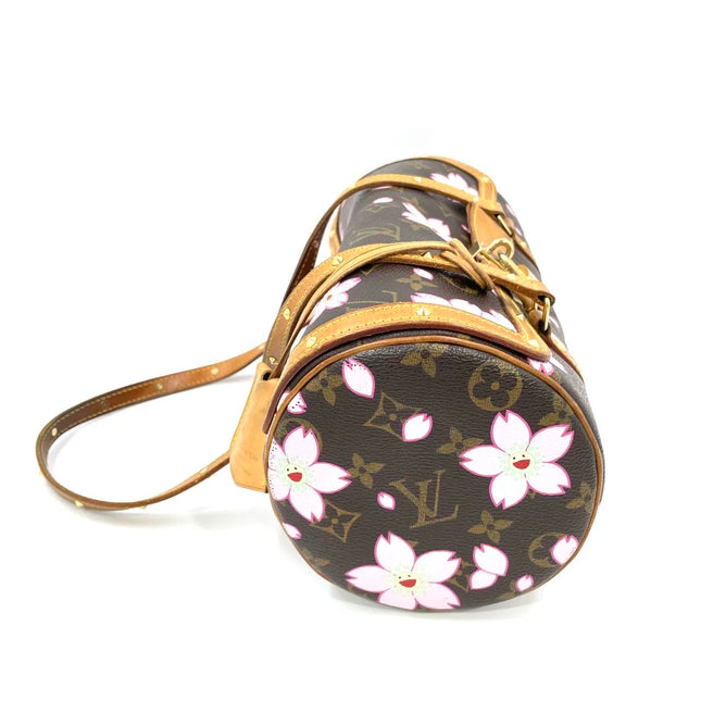 Louis Vuitton x Takashi Murakami Papillon 28 Cherry Blossom Monogram Handbag