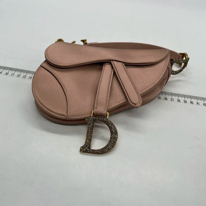 Sold Dior Saddle 2019 Mini Silk Pink with Crystal Embedded Buckles