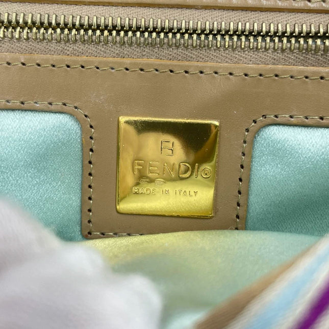 Sold FENDI Baguette Multicolor Purple Fabric with Psychedelic prints
