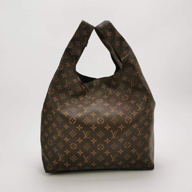 Louis Vuitton Atlantis Large Brown Monogram Canvas Bucket Bag with Strap