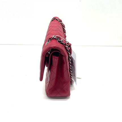 Chanel Classic Flap Medium Red Lambskin Leather with Silver Hardware 2012-13