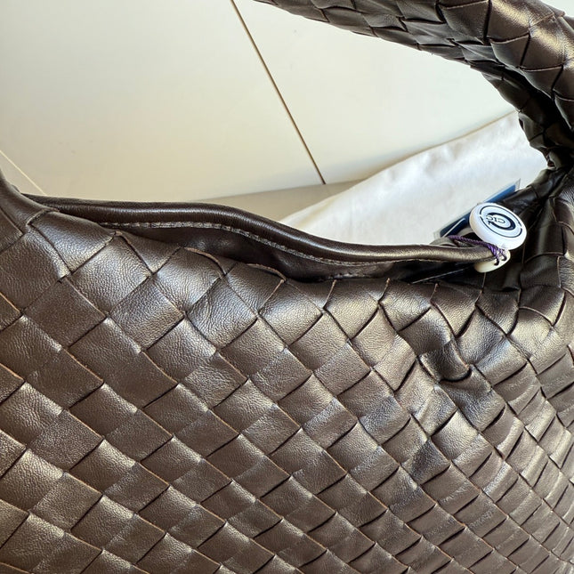 Bottega Veneta Hop Hobo Small Leather Chocolate Brown