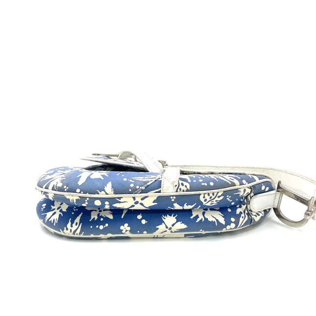 Dior Saddle Surf Chick Vintage John Galliano Blue White Shoulder Bag