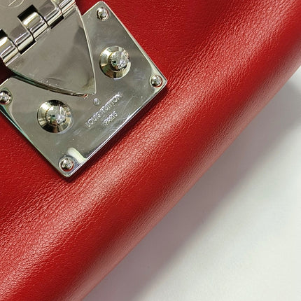 Louis Vuitton Petite Malle Mini Soft Trunk Red and Black Leather Crossbody Bag