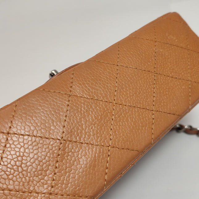 Chanel Classic Flap Rectangular Mini Tan Brown Caviar Leather
