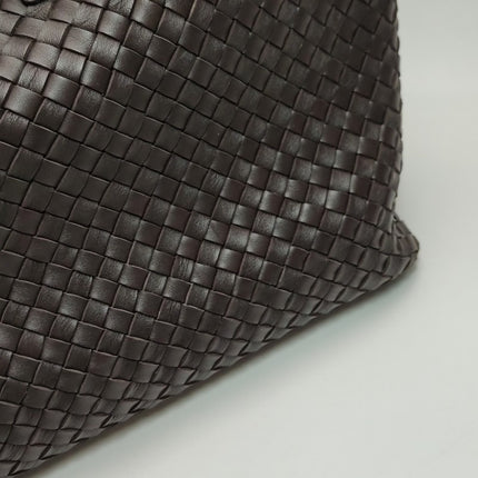 Sold Bottega Veneta Cabat Large Intreccio Leather Tote Bag Dark Chocolate Brown with Pouch