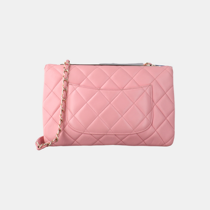 Chanel Trendy CC Flap Bag Pink Cannage Lambskin Leather Gold Shoulder Chain