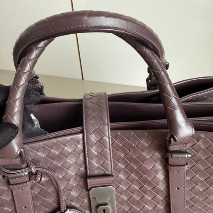 Bottega Veneta Roma Large Intrecciato Nappa Leather Dark Brown 35cm