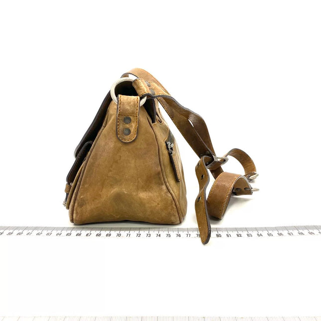 Dior Vintage Gaucho Mini Brown Leather Crossbody Bag 2006