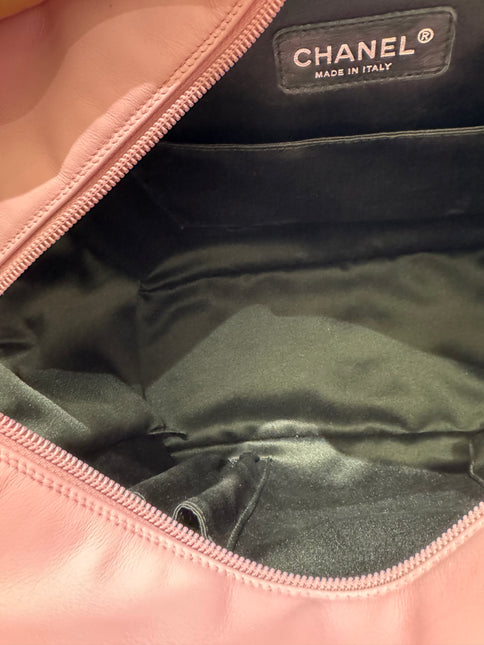 Chanel Cambon Large Pink Calfskin Leather Double Strap Handbag