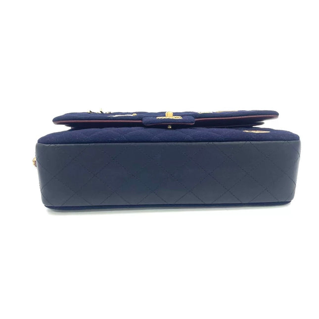 Chanel Medium Classic Double Flap Bag Métiers d'Art Paris-Hamburg 2018 Wool Nautical Charms