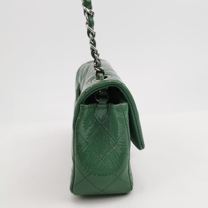 Chanel Classic Flap Rectangular Mini Green Patent Leather Silver Hardware 2016-2017