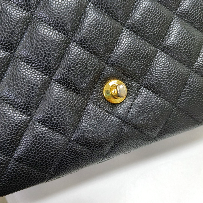 Chanel Classic Flap Maxi 2011 Black Caviar Leather Double Flap with Gold Hardware