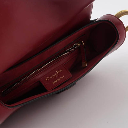 Sold Dior Saddle Shoulder Bag Medium Red Smooth Leather Gold Hardware