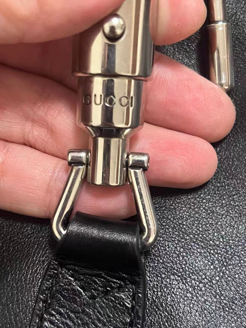 Gucci Jackie 1961 Large Black Calfskin Leather With Long Strap