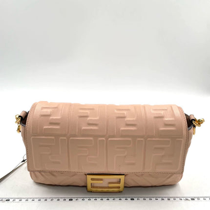 Fendi Baguette Lambskin Leather Crossbody Bag Medium Pink