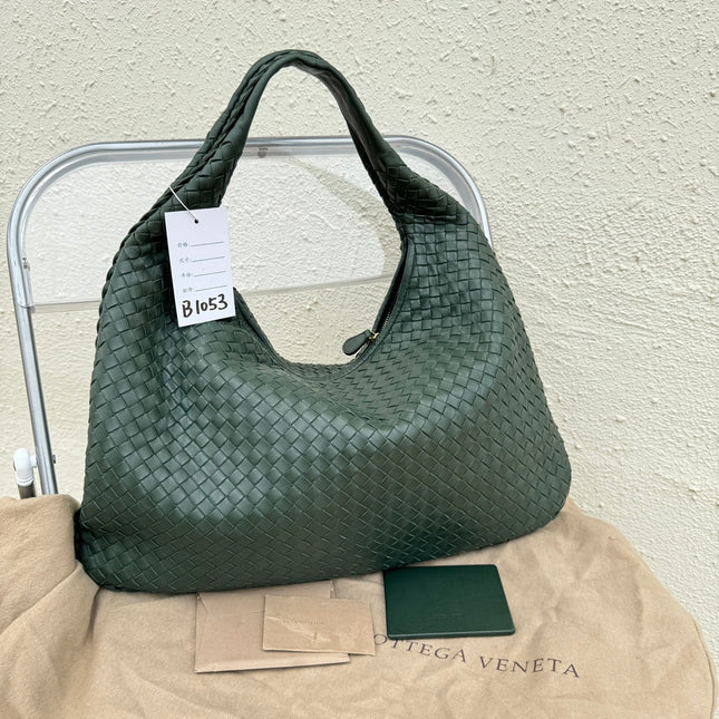 Bottega Veneta Veneta Hobo Large Dark Green 47cm Lambskin Leather-Luxbags