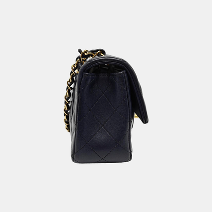 Chanel Classic Flap Rectangular Mini 2015 Navy Lambskin Gold Hardware