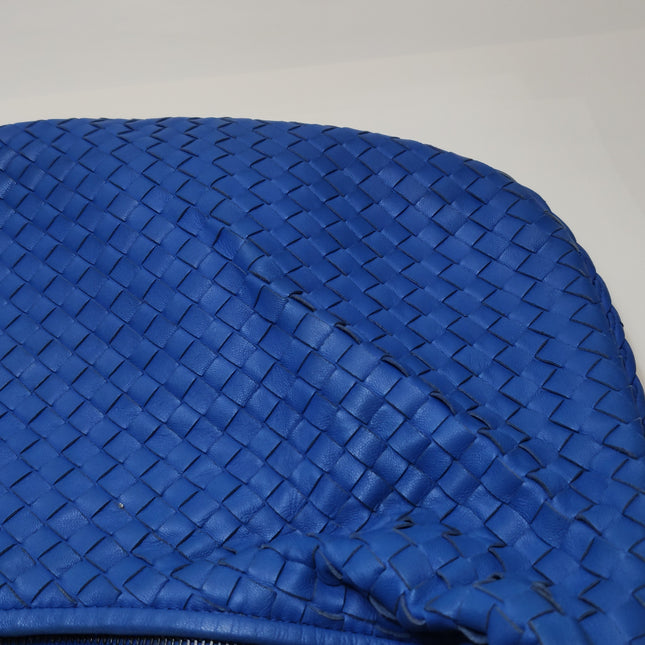 Bottega Veneta Hobo Bag Lambskin Leather Royal Blue 42cm Thick Shoulder Pad