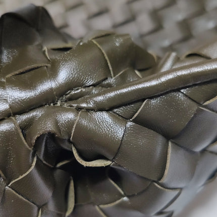 Bottega Veneta Hop Large Leather Dark Olive Green Hobo Bag