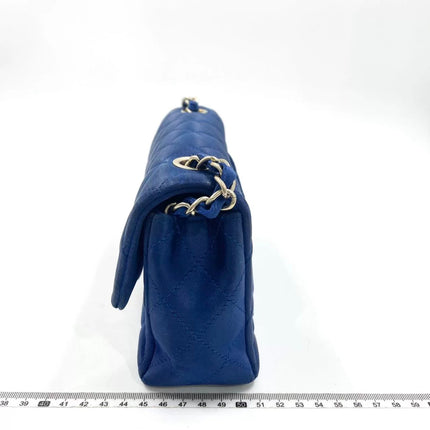 Chanel Classic Flap Mini 2013 Blue Silk Satin Gold Hardware