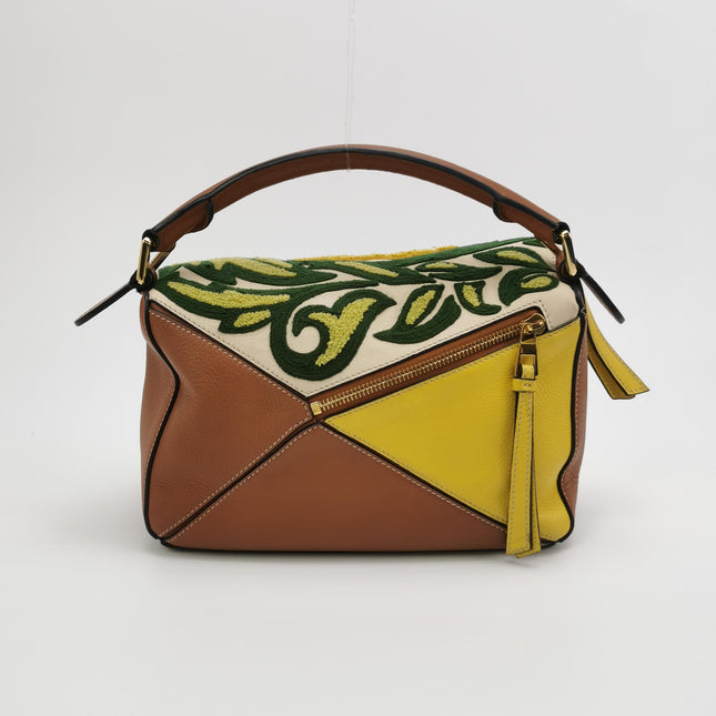 Loewe x William De Morgan Puzzle Small Embroidered Brown Yellow Multicolor