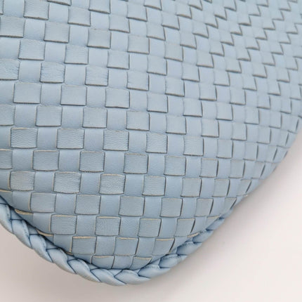 Bottega Veneta Veneta Hobo Medium Baby Blue Intrecciato Leather Bag 43cm
