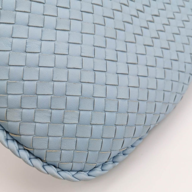 Bottega Veneta Veneta Hobo Medium Baby Blue Intrecciato Leather Bag 43cm