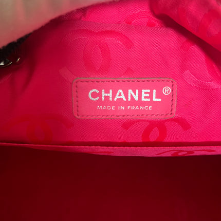 Chanel Cambon Multi-pocket Ligne Reporter Bag Large Black Calfskin Leather White Logo