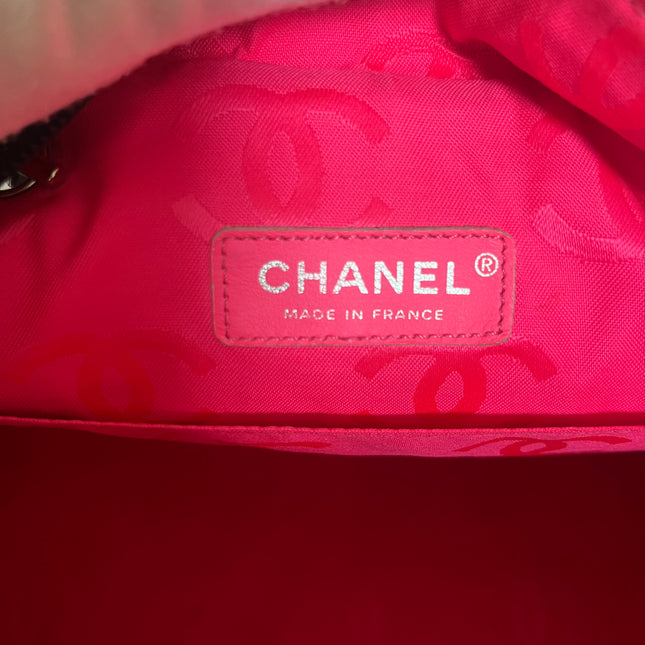 Chanel Cambon Multi-pocket Ligne Reporter Bag Large Black Calfskin Leather White Logo