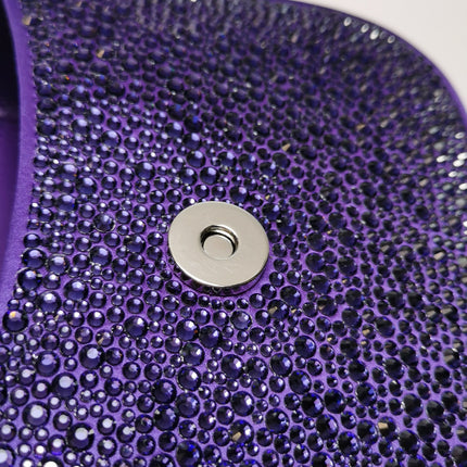 Versace La Medusa Mini Crystal Embellished Top Handle Bag in Purple