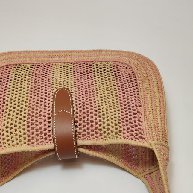 Gucci Jackie 1961 Wicker Bag Pink Gold Hardware Leather Strap