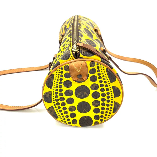 Louis Vuitton x Kusama Papillon 28 Yellow Polka Dots Handbag