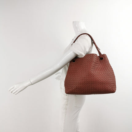 Bottega Veneta Garda Burgundy Intrecciato Nappa Leather Large 33cm