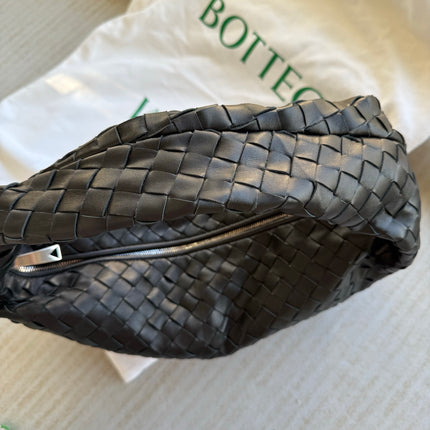Bottega Veneta Jodie Small Black Lambskin Leather Silver Hardware