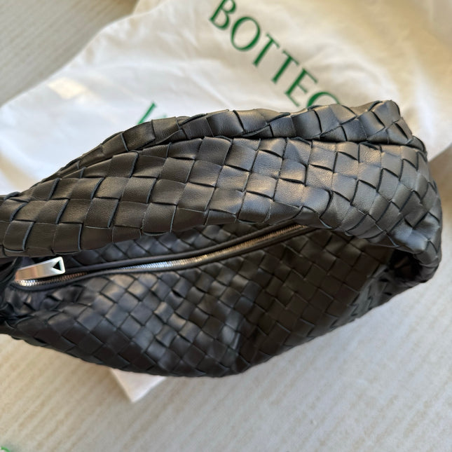 Bottega Veneta Jodie Small Black Lambskin Leather Silver Hardware