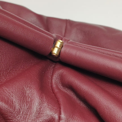 Bottega Veneta Pouch Calfskin Leather Burgundy Large