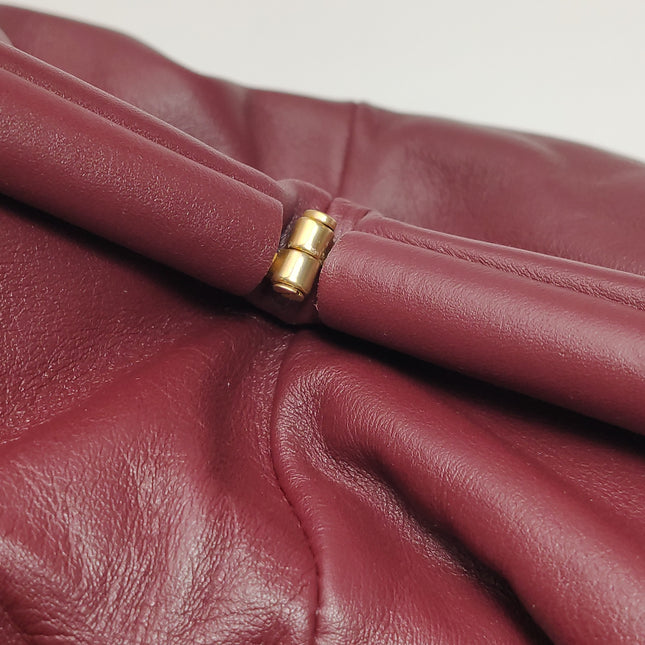 Bottega Veneta Pouch Calfskin Leather Burgundy Large