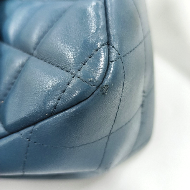 Chanel Classic Flap Jumbo Large Blue Lambskin Leather, 2012-2013