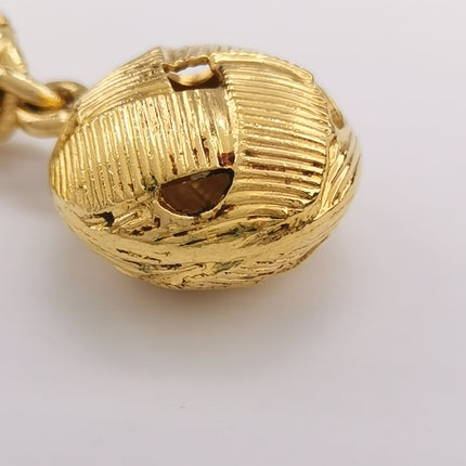 Celine 1990s Vintage Gold-tone Link Charms Bracelet