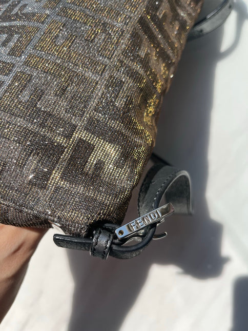 Sold Fendi Baguette Glitter Zucca Print Shoulder bag