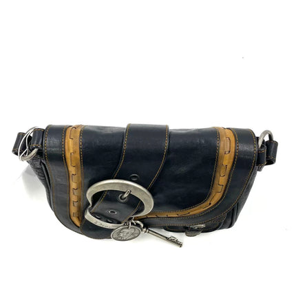 Dior Vintage Gaucho Mini Black Leather Crossbody Bag