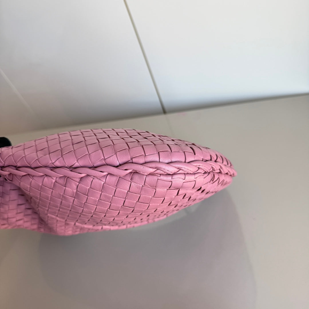 Bottega Veneta Veneta Hobo Medium Bubblegum Pink Intrecciato Leather Bag 48cm