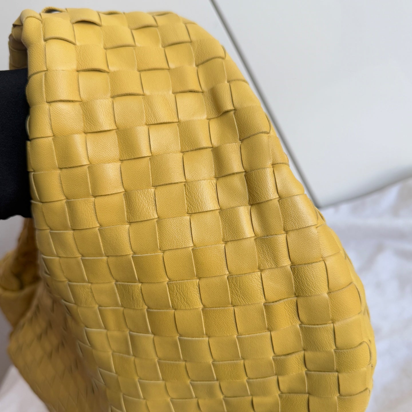 Bottega Veneta Jodie Small Yellow Lambskin Leather