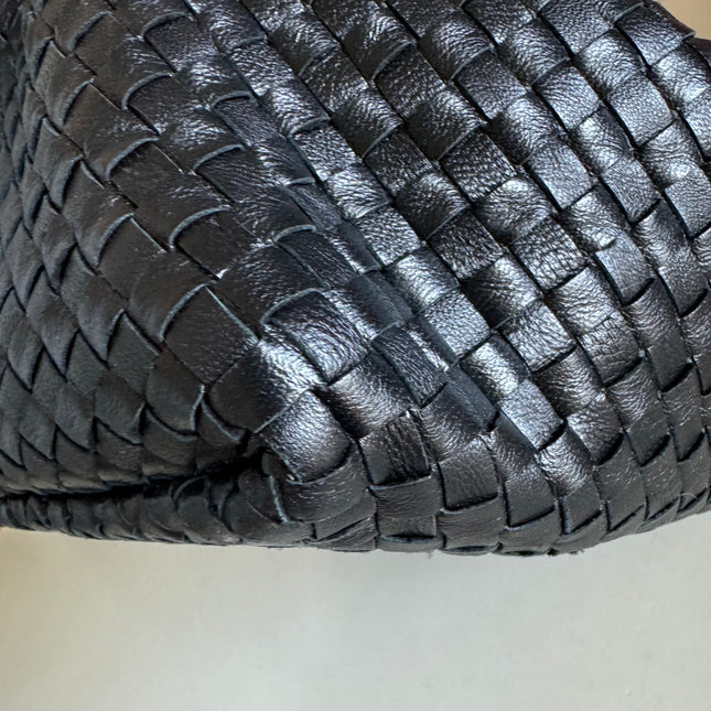Sold Bottega Veneta Cabat Large Intreccio Leather Tote Bag Black 40cm