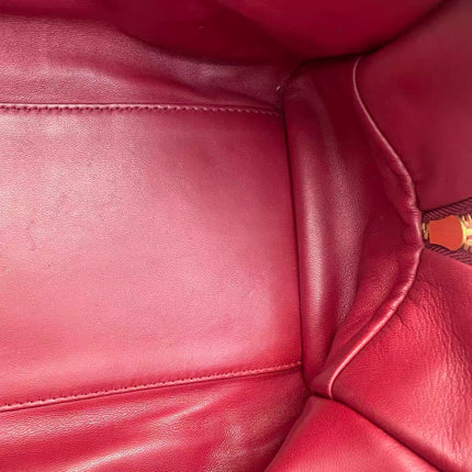 Loewe Amazona 36 Medium Burgundy Leather Dragon Lock Gold-tone Hardware