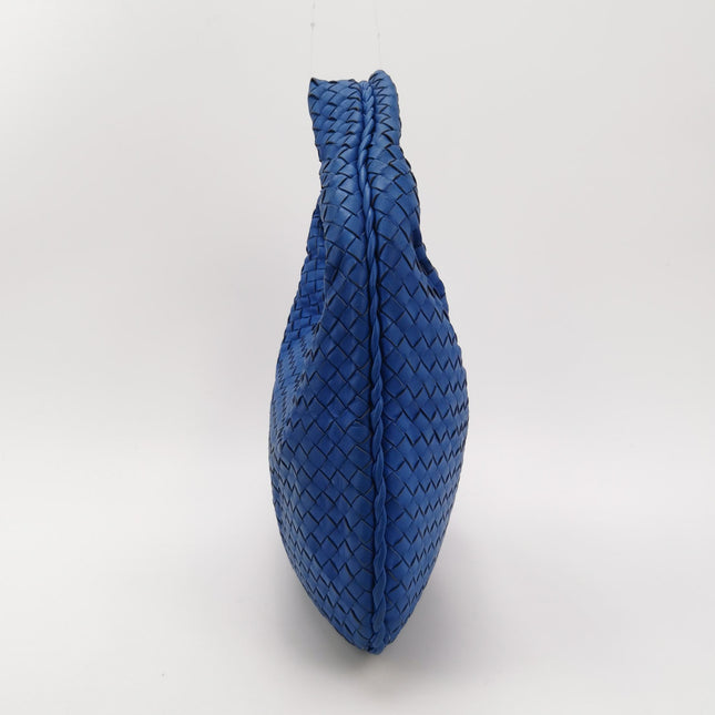 Bottega Veneta Hobo Bag Lambskin Leather Royal Blue 42cm Thick Shoulder Pad