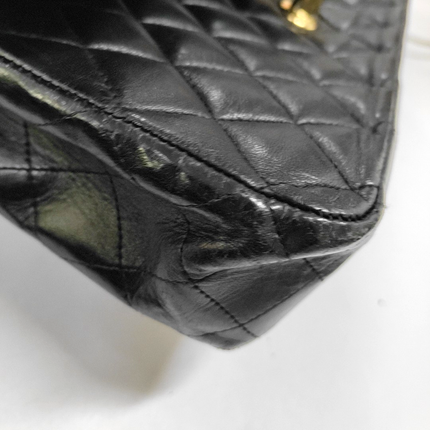 Chanel Timeless Classic Flap Medium Black Lambskin Leather Gold Hardware