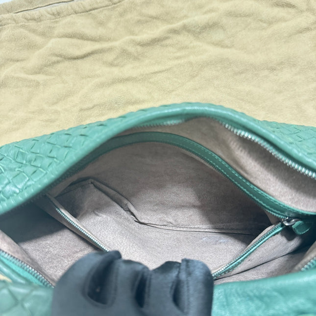 Bottega Veneta Veneta Hobo Medium Dark Green 45cm Lambskin Leather