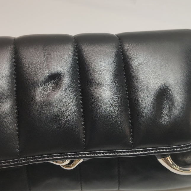 Gucci Horsebit 1955 Chain Shoulder Bag Large Black Padded Leather S23